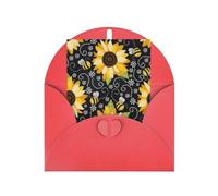 Carte de vœux en papier nacré avec imprimé tournesol abeille pour anniversaire, Thanksgiving, Noël, Nouvel An