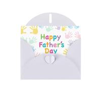 Carte de vœux en papier nacré avec inscription « Hand And Happy Fathers Day », cartes de vœux uniques, enveloppes pour remerciement, invitations