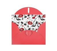 Carte de vœux en papier nacré avec lèvres et talons hauts pour anniversaire, Thanksgiving, Noël, Nouvel An