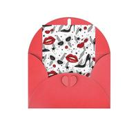 Carte de vœux en papier nacré avec lèvres et talons hauts pour anniversaire, Thanksgiving, Noël, Nouvel An