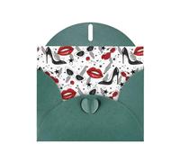 Carte de vœux en papier nacré avec lèvres et talons hauts pour anniversaire, Thanksgiving, Noël, Nouvel An