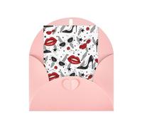 Carte de vœux en papier nacré avec lèvres et talons hauts pour anniversaire, Thanksgiving, Noël, Nouvel An