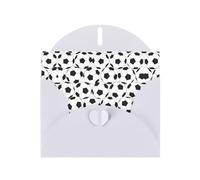 Carte de vœux en papier nacré avec motif ballon de football avec enveloppes pour amis et famille Noir et blanc