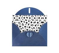 Carte de vœux en papier nacré avec motif ballon de football avec enveloppes pour amis et famille Noir et blanc