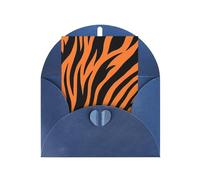 Carte de vœux en papier nacré avec motif tigre et rayures oranges pour anniversaire, Thanksgiving, Noël, Nouvel An