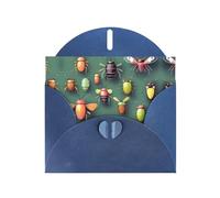 Carte de vœux en papier nacré bleu avec enveloppe Motif insecte Atlas Idéal pour les vœux d'anniversaire et les condoléances de mariage