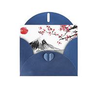 Carte de vœux en papier nacré bleu japonais soleil rouge de haute qualité, pour anniversaire, Saint-Valentin, anniversaire de mariage, fête de remise de diplôme, etc. 10,2 x 15,2 cm