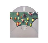 Carte de vœux en papier nacré gris avec enveloppe Motif insectes Atlas Idéal pour les vœux d'anniversaire, les félicitations et les condoléances