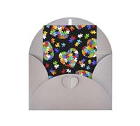 Carte de vœux en papier nacré pour sensibilisation à l'autisme - Motif cœur - Pour anniversaire, Thanksgiving, Noël, Nouvel An