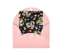 Carte de vœux en papier nacré pour sensibilisation à l'autisme - Motif cœur - Pour anniversaire, Thanksgiving, Noël, Nouvel An