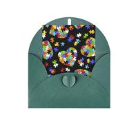 Carte de vœux en papier nacré pour sensibilisation à l'autisme - Motif cœur - Pour anniversaire, Thanksgiving, Noël, Nouvel An