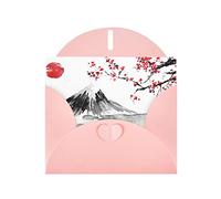 Carte de vœux en papier nacré rose et soleil rouge de haute qualité, pour anniversaire, Saint-Valentin, anniversaire de mariage, fête de remise de diplôme, etc. 10,2 x 15,2 cm