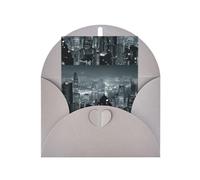 Carte de vœux en papier nacré vierge avec impression aérienne Night Of View Hong Kong, cartes verticales, enveloppes pour remerciement, invitations