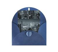 Carte de vœux en papier nacré vierge avec impression aérienne Night Of View Hong Kong, cartes verticales, enveloppes pour remerciement, invitations