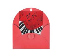 Carte de vœux en papier perlé avec note de musique imprimé piano pour anniversaire, Thanksgiving, Noël, Nouvel An