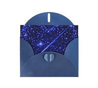 Carte de vœux en papier perlé bleu avec étoile filante en forme de cœur : 10,2 x 15,2 cm, pour carte d'anniversaire, carte de Saint-Valentin, anniversaire de mariage, fête de remise de diplôme, etc.