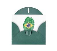 Carte de vœux en papier perlé vert foncé du Brésil de haute qualité - 10,2 x 15,2 cm, pour carte d'anniversaire, fête, invitation, boutique