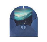 Carte de vœux étoiles de science-fiction, 10,2 x 15,2 cm, emballage enveloppe en forme de cœur, convient pour toutes les occasions.