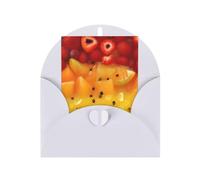 Carte de vœux fruits frais, 10,2 x 15,2 cm, enveloppe en forme de cœur, convient pour toutes les occasions.