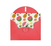 Carte de vœux fruits tropicaux avec enveloppe, carte d'anniversaire, carte de Noël, carte d'invitation, 3 couleurs