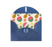 Carte de vœux fruits tropicaux avec enveloppe, carte d'anniversaire, carte de Noël, carte d'invitation, 3 couleurs