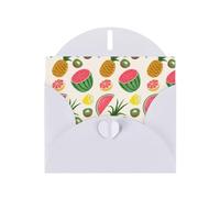 Carte de vœux fruits tropicaux avec enveloppe, carte d'anniversaire, carte de Noël, carte d'invitation, 3 couleurs