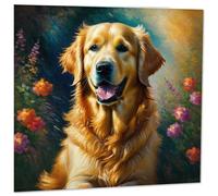 Carte de vœux Golden Retriever - Illustration de chien 145 mm x 145 mm