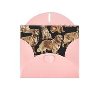 Carte de vœux Golden Retrievers en papier nacré pour anniversaire, Thanksgiving, Noël, Nouvel An