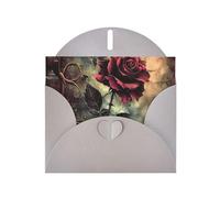Carte de vœux gothique en papier nacré avec imprimé rose pour cartes d'anniversaire et toutes les occasions, gris