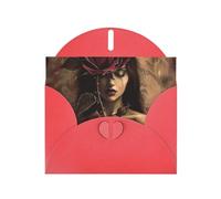 Carte de vœux gothique en papier nacré pour fête d'anniversaire et toutes les occasions, rouge
