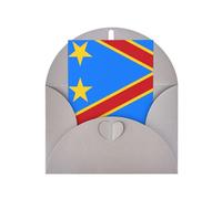 Carte de vœux grise avec enveloppe assortie - Drapeau du Congo - Motif vierge béni - Cartes humoristiques en papier nacré