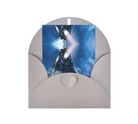 Carte de vœux grise élégante - Carte de vœux d'hiver pour Noël, nuit de neige, train de chemin de fer, carte vierge avec sceaux dorés béni pour anniversaire, mariage, Saint-Valentin