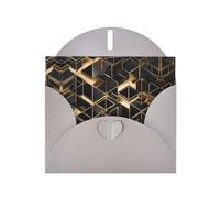 Carte de vœux grise WHJSHOP noire et dorée à 2 impressions - Papier nacré haut de gamme double face effet perlé avec boucle d'amour et enveloppe en papier perlé