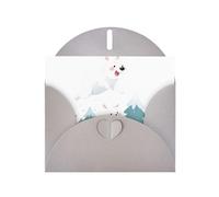 Carte de vœux grise YYHWHJDE Ours blanc attrapant un lapin des neiges Idéal pour la Saint-Valentin, un anniversaire de mariage et des invitations de fête