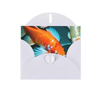 Carte de vœux HD Poisson Koi japonais avec enveloppe, carte d'anniversaire, carte de Noël, carte d'invitation, 3 couleurs
