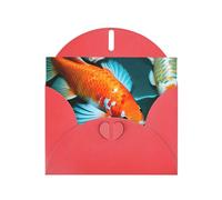 Carte de vœux HD Poisson Koi japonais avec enveloppe, carte d'anniversaire, carte de Noël, carte d'invitation, 3 couleurs
