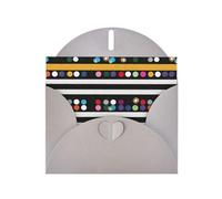 Carte de vœux horizontale à paillettes arc-en-ciel à pois noirs et blancs - 2 impressions sur papier nacré - Pour cartes d'anniversaire et toutes les occasions - Gris