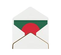 Carte de vœux horizontale avec drapeau du Bangladesh - Blanche - Soigneusement conçue - Facile à transporter - Convient pour divers festivals