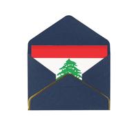 Carte de vœux horizontale avec drapeau du Liban - Bleue - Soigneusement conçue - Facile à transporter - Convient pour divers festivals