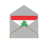 Carte de vœux horizontale avec drapeau du Liban - Gris clair - Soigneusement conçue - Facile à transporter - Convient pour divers festivals