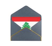 Carte de vœux horizontale avec drapeau du Liban - Soigneusement conçue - Facile à transporter - Convient pour divers festivals