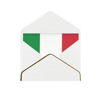 Carte de vœux horizontale avec drapeau italien - Blanche - Soigneusement conçue - Facile à transporter - Convient pour divers festivals
