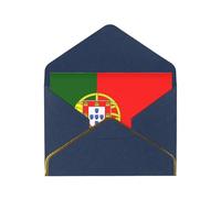 Carte de vœux horizontale avec drapeau portugais - Bleu - Soigneusement conçue - Facile à transporter - Convient pour divers festivals