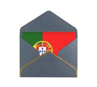 Carte de vœux horizontale avec drapeau portugais - Noir - Soigneusement conçue - Facile à transporter - Convient pour divers festivals