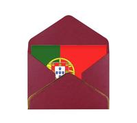 Carte de vœux horizontale avec drapeau portugais - Rouge foncé - Soigneusement conçue - Facile à transporter - Convient pour divers festivals