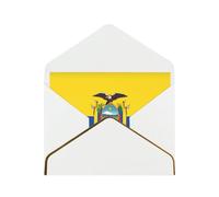 Carte de vœux horizontale blanche avec drapeau de l'Équateur soigneusement conçue et facile à transporter Convient pour divers festivals