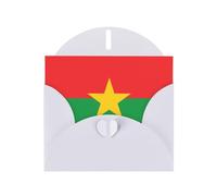 Carte de vœux horizontale Drapeau du Burkina Faso avec enveloppe blanche en forme de cœur et écrire divers vœux de vacances