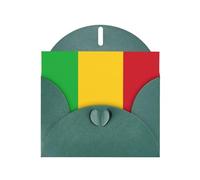 Carte de vœux horizontale Drapeau du Mali avec enveloppe en forme de cœur Vert foncé