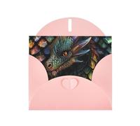 Carte de vœux horizontale en papier nacré avec motif écailles de dragon pour cartes d'anniversaire et toutes les occasions, rose