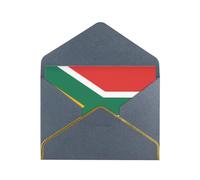 Carte de vœux horizontale noire avec drapeau de l'Afrique du Sud, soigneusement conçue, facile à transporter, convient pour divers festivals